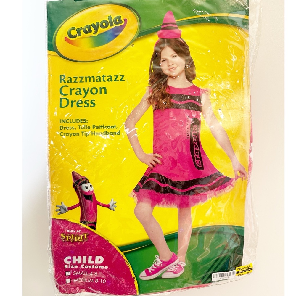 Crayola Pink Dress Halloween Costume Kids Size Small (4/6)